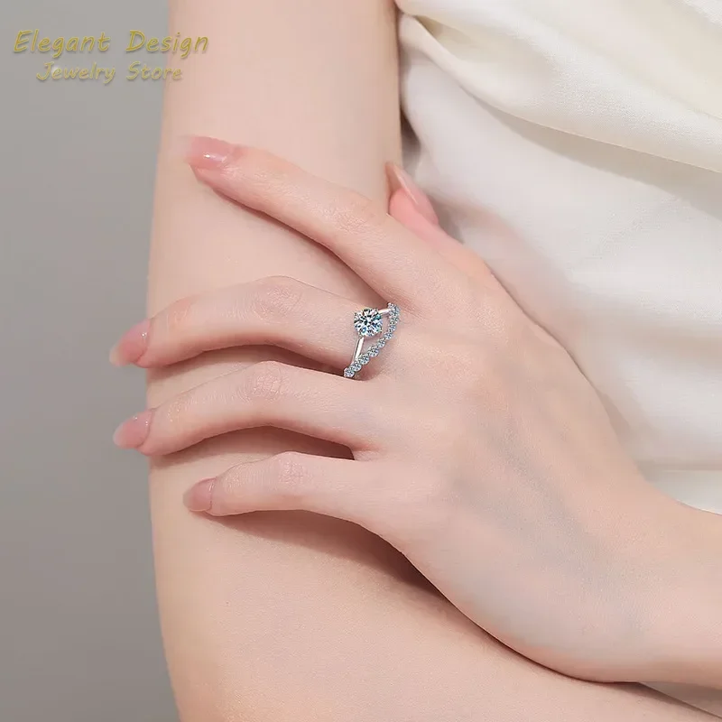 Moissanite Engagement Ring 1 Carat - Crown of Love, platina ring (Pt950),