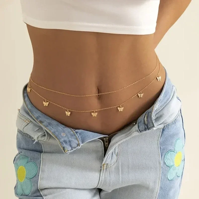 Body Jewelry - Nieuwe Charme Sexy Dubbellaags Vlinderketting voor