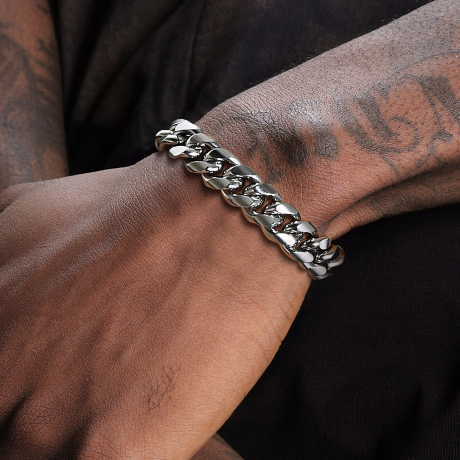 Cuban Link Chain 12Mm - 6-12 MM Cubaanse Ketting Herenarmband, Waterdichte