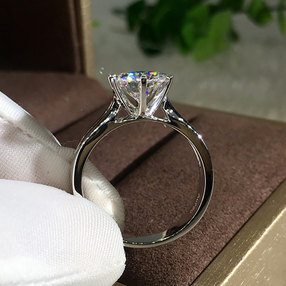 Aangepaste massief 14K Au585 w - Moissanite Engagement Ring 1 Carat recensie en prijs