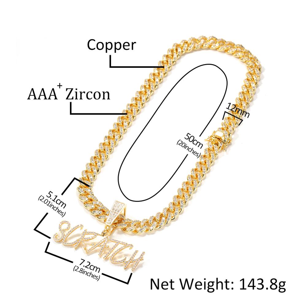 Tbtk Aangepaste Naam Curisve B - Cuban Link Chain 12Mm recensie en prijs