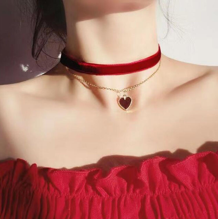 Romantische dubbellaagse choke - Layered Pendant Necklace Aesthetic recensie en prijs